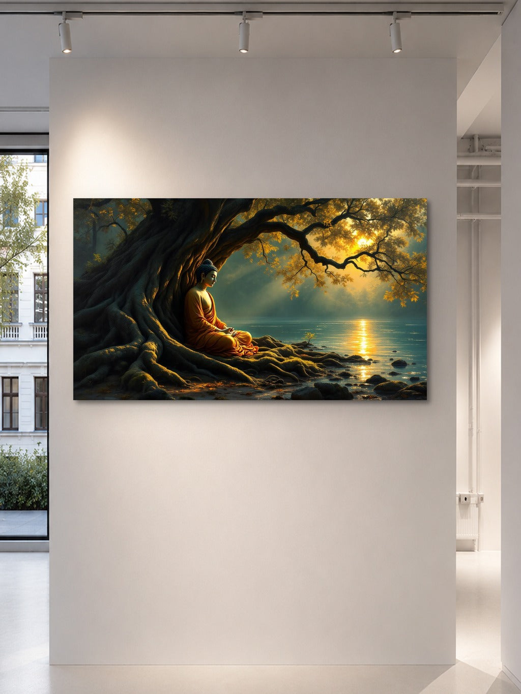 Buddha in Meditation — Jewel-Tone Impasto Oil Painting Print — room 5