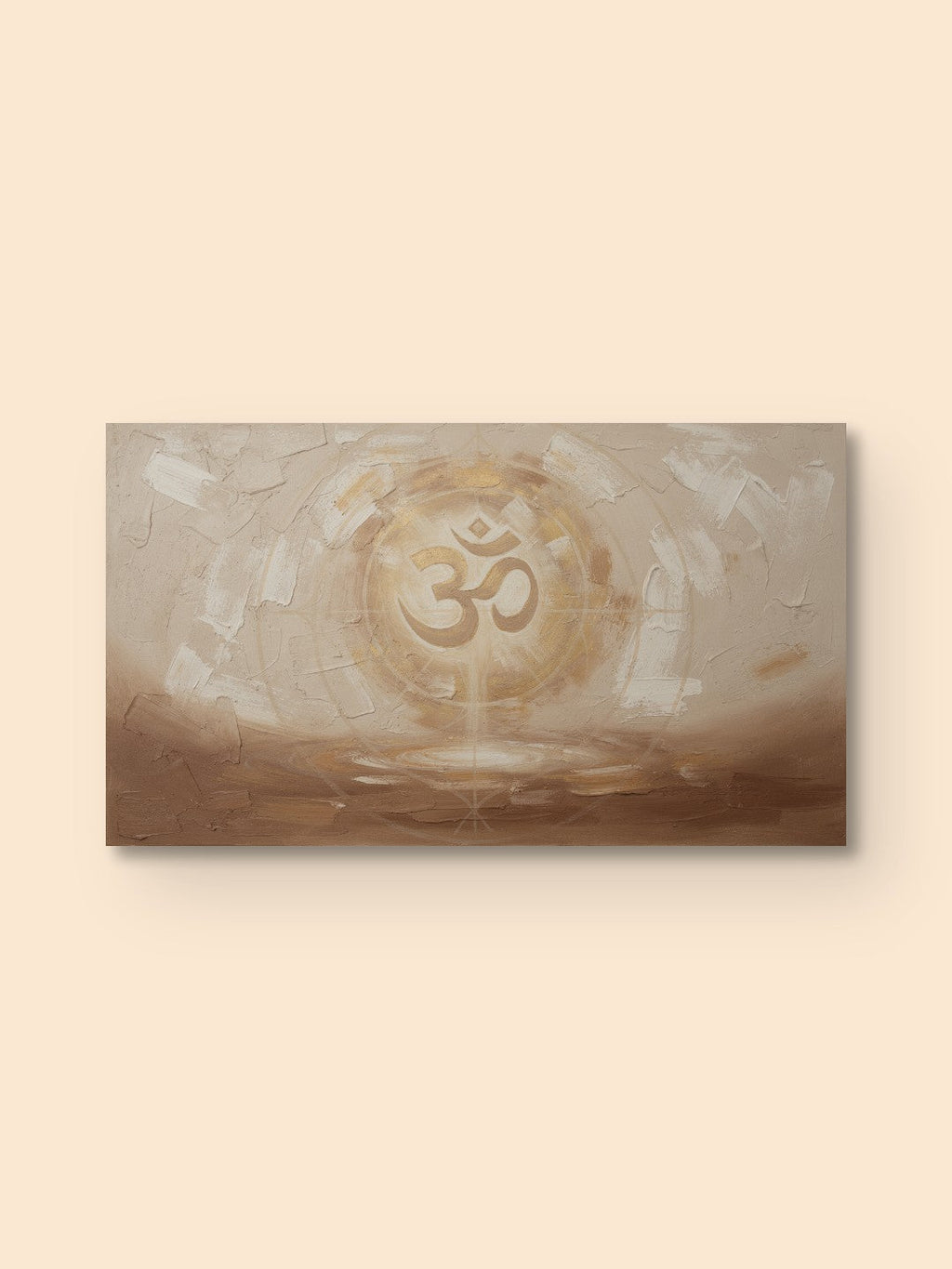 Sacred Om — Gold on Beige — canvas