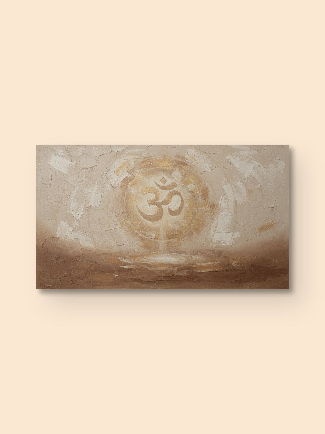 Sacred Om — Gold on Beige — canvas