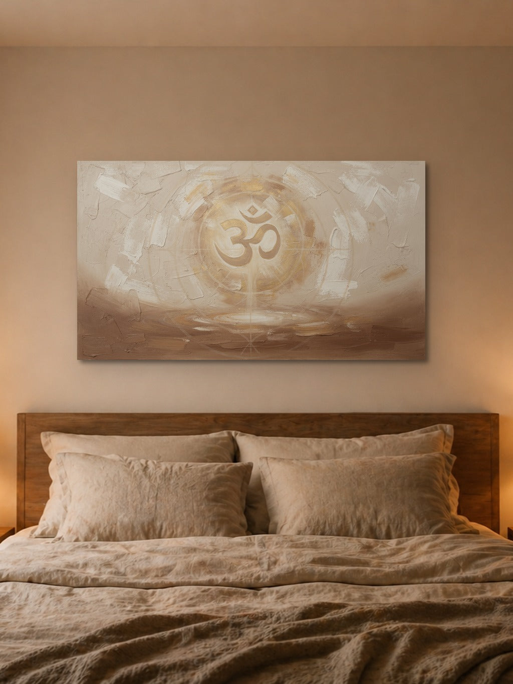 Sacred Om — Gold on Beige — room 4