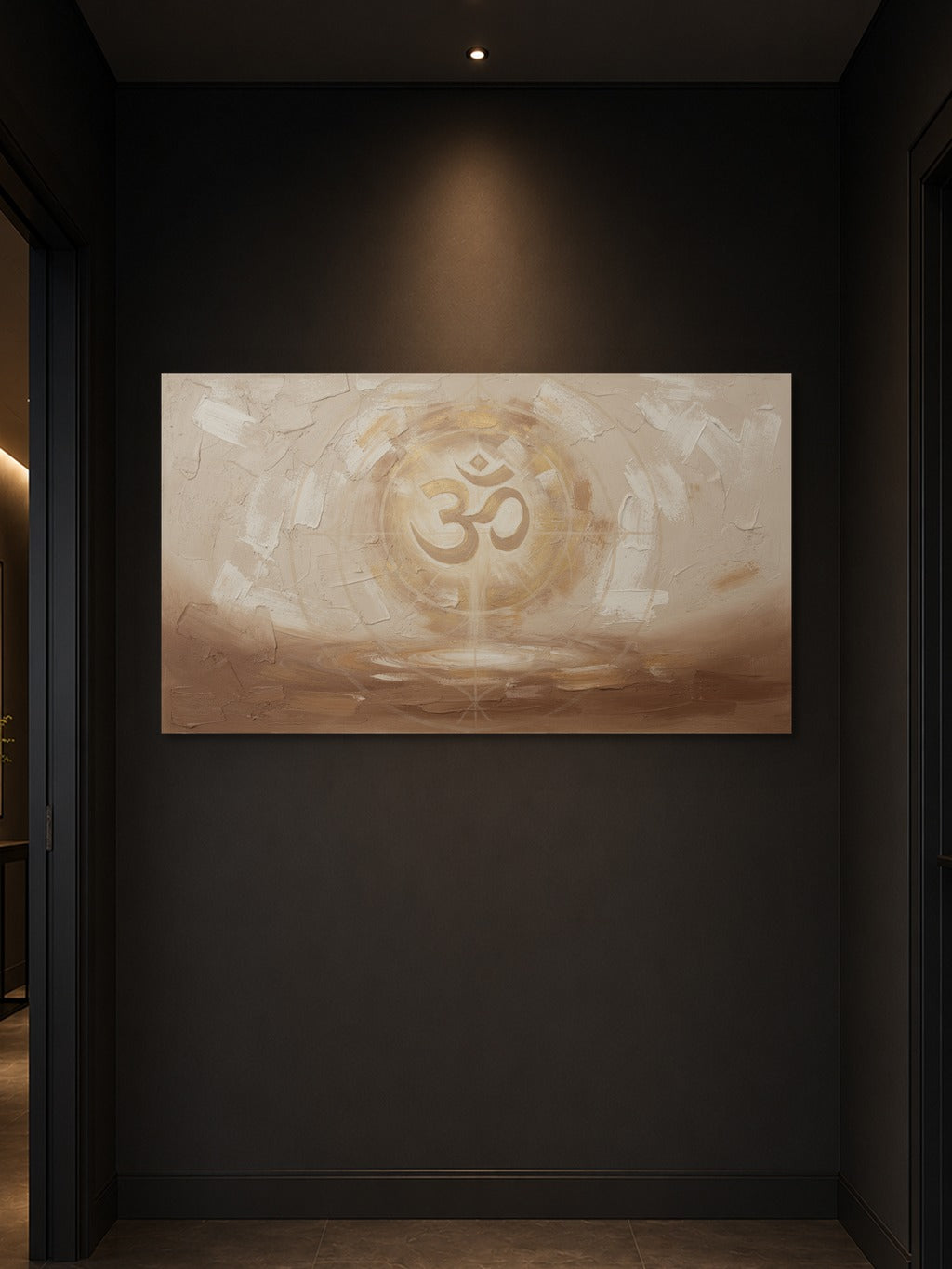 Sacred Om — Gold on Beige — room 3