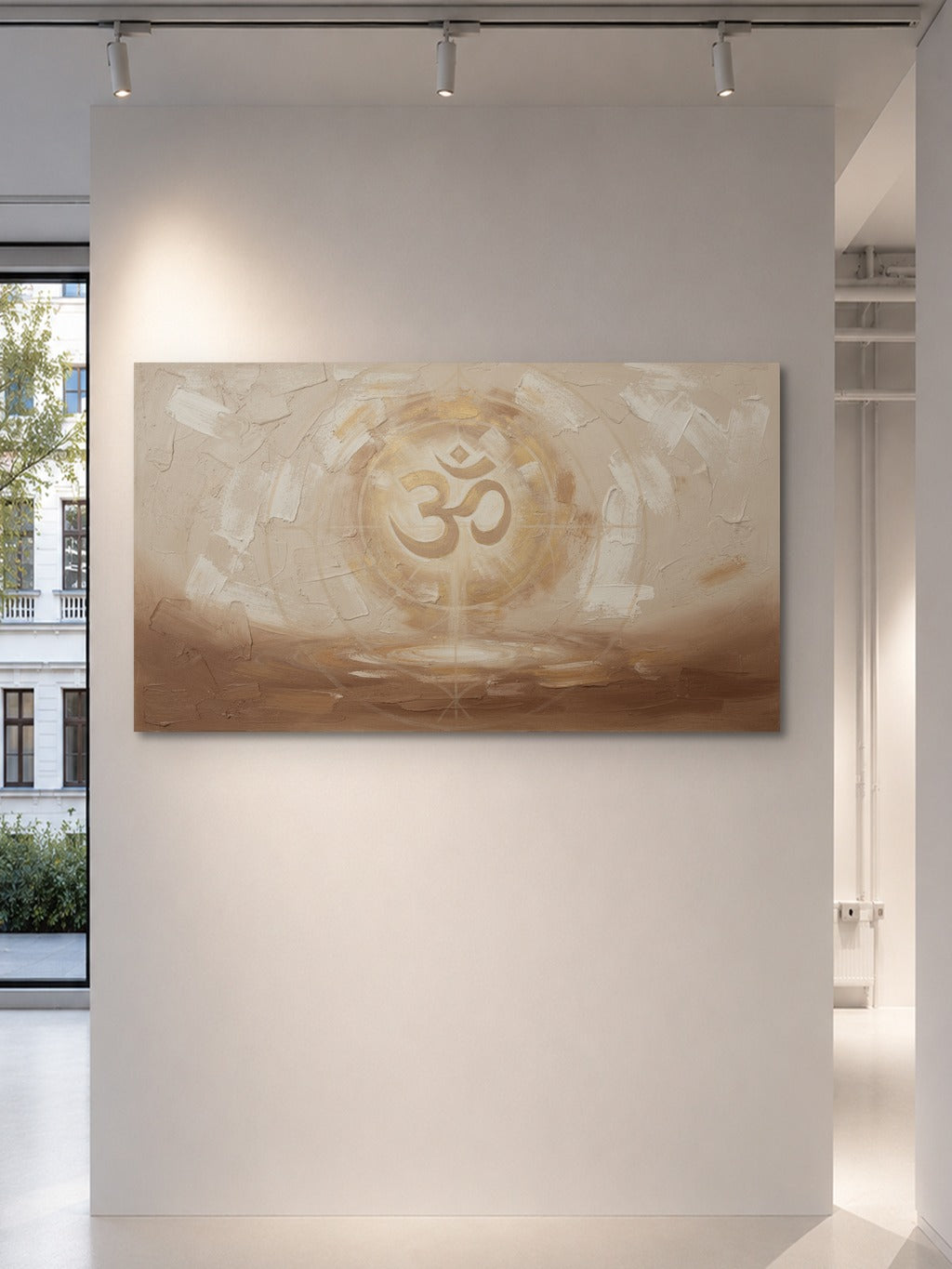 Sacred Om — Gold on Beige — room 5
