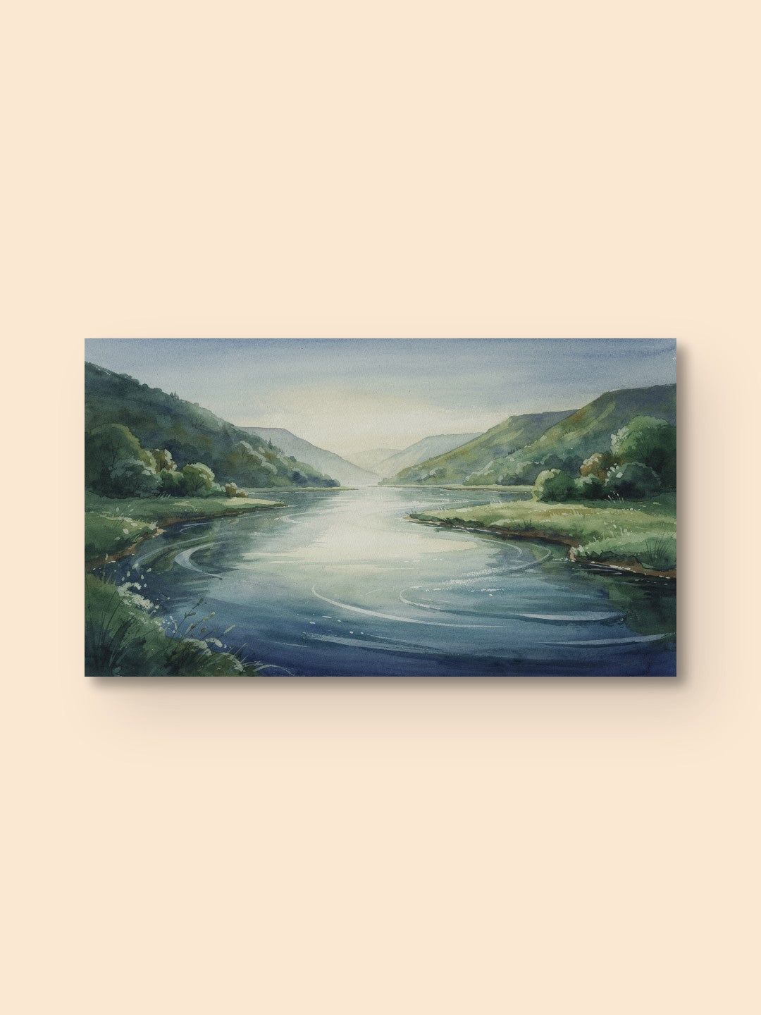 Tranquil River Valley Print — canvas