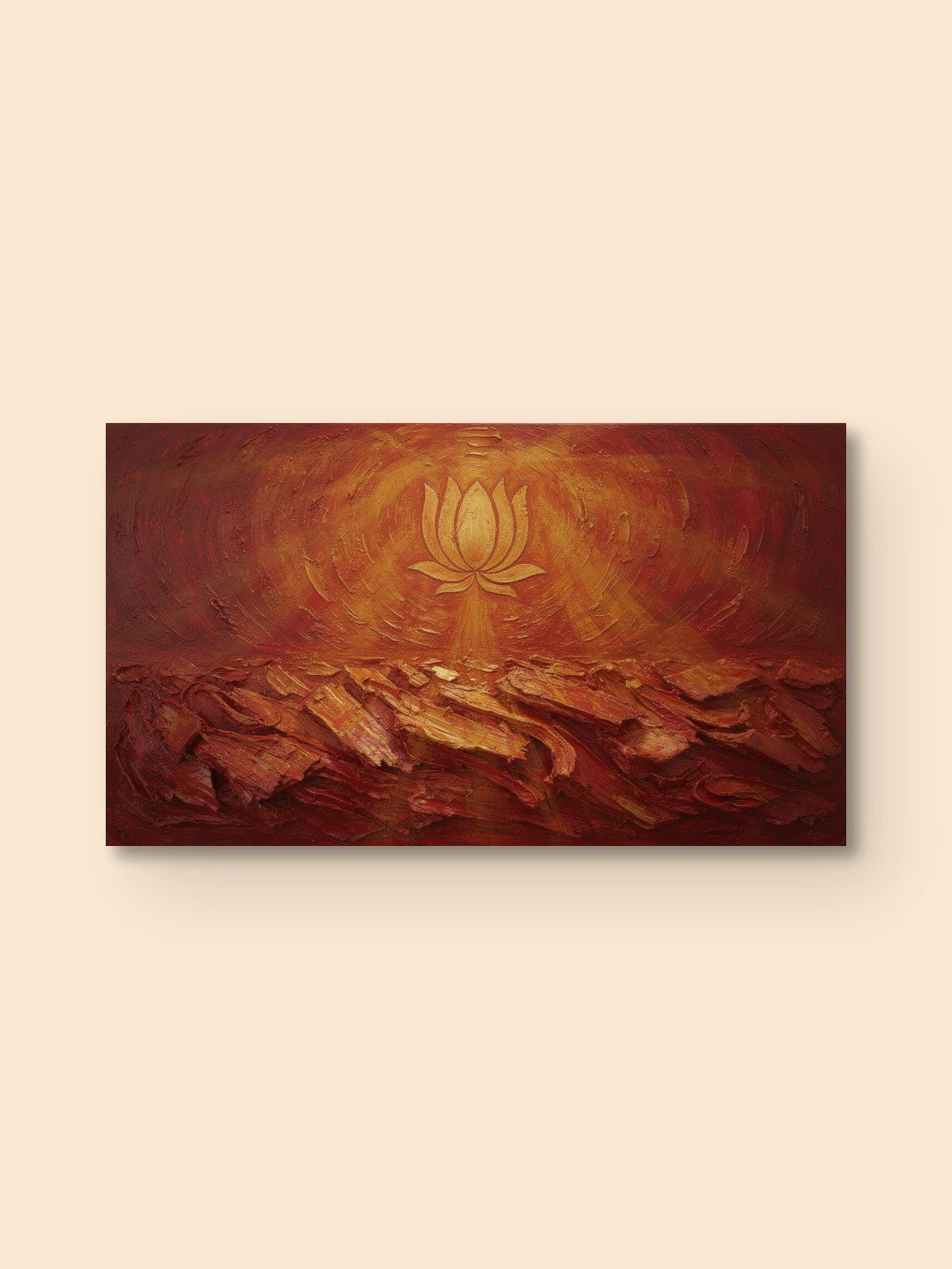 Golden Lotus Divine Abstract — canvas