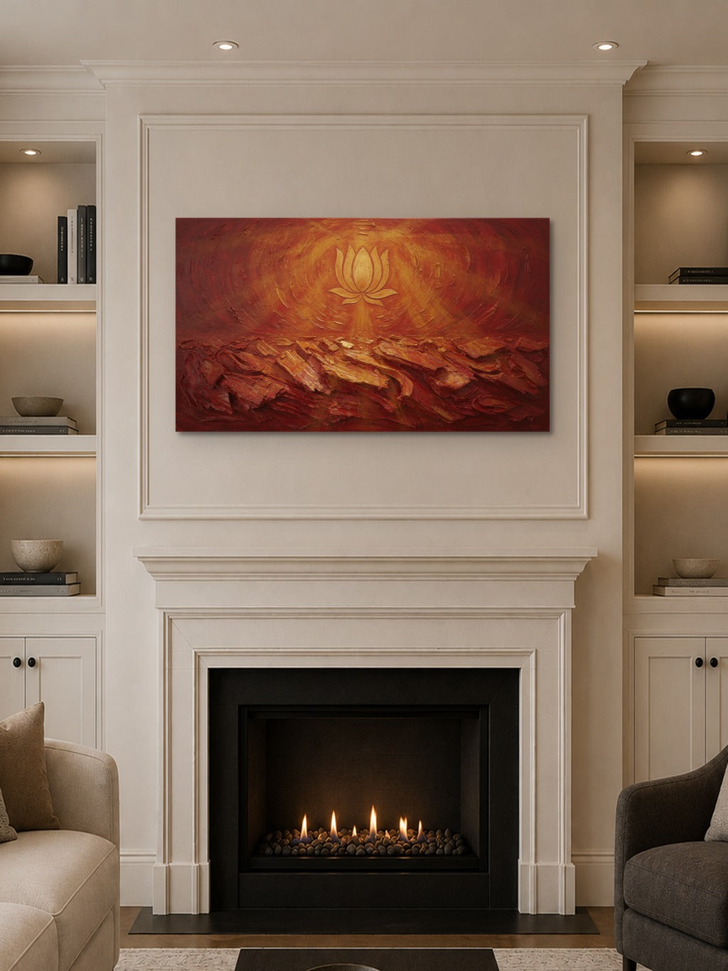 Golden Lotus Divine Abstract — room 10