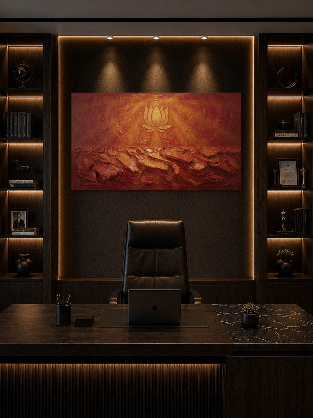 Golden Lotus Divine Abstract — room 8