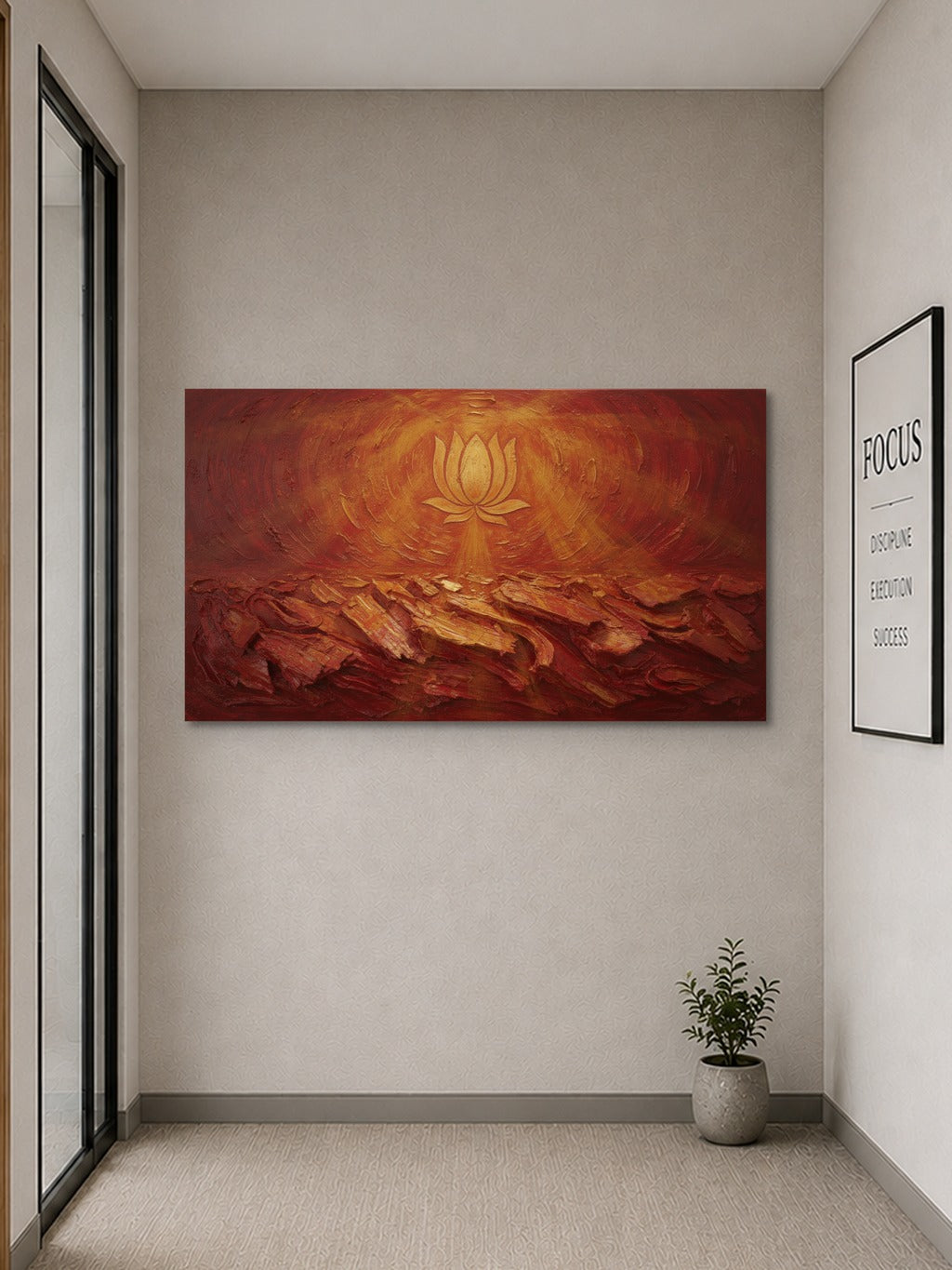 Golden Lotus Divine Abstract — room 9