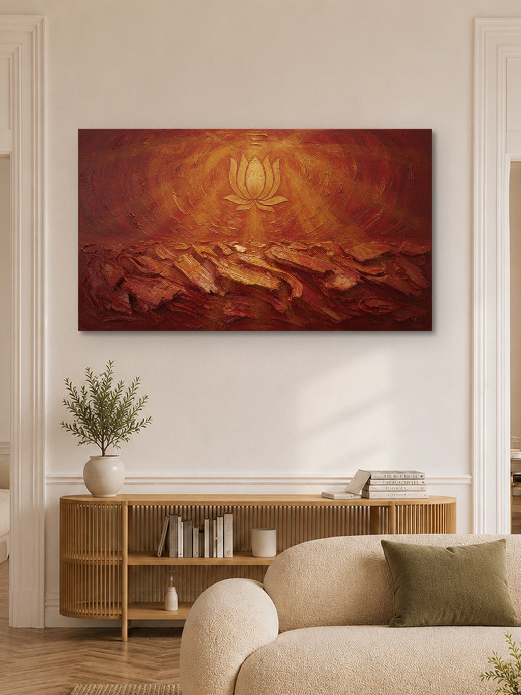 Golden Lotus Divine Abstract — room 6
