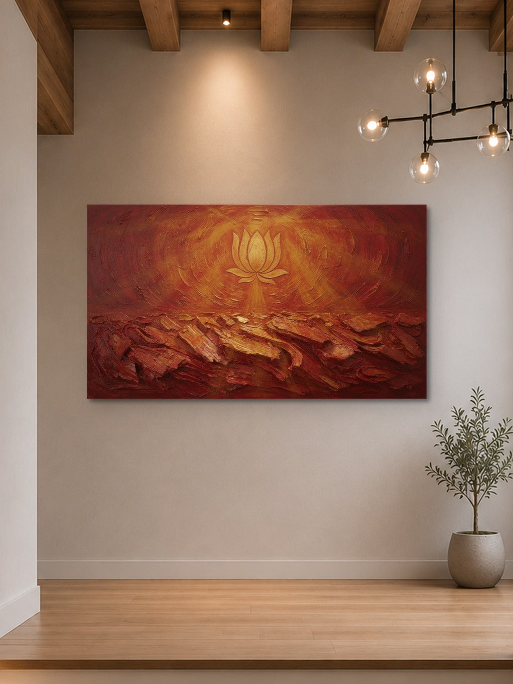 Golden Lotus Divine Abstract — room 7