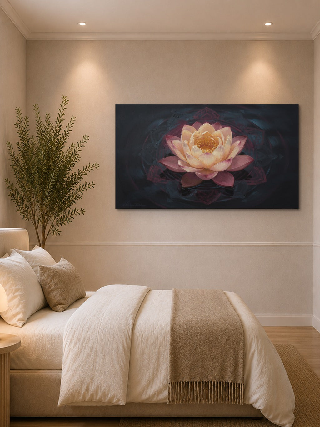 Radiant Lotus Bloom Art Print — room 1