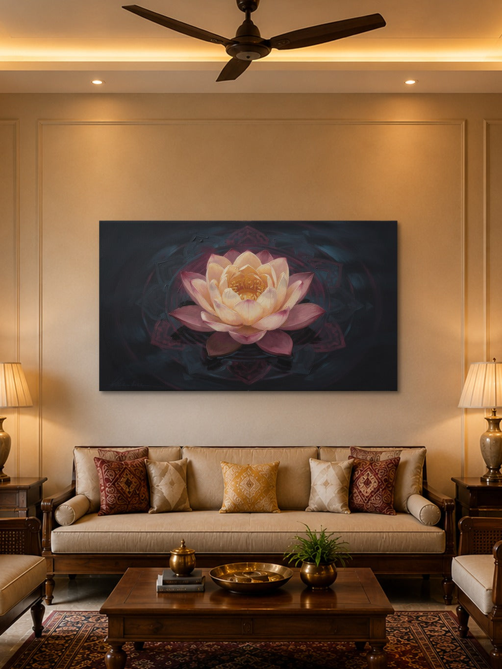 Radiant Lotus Bloom Art Print — room 2