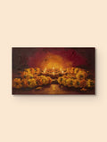 Diwali Diyas Oil Painting — canvas