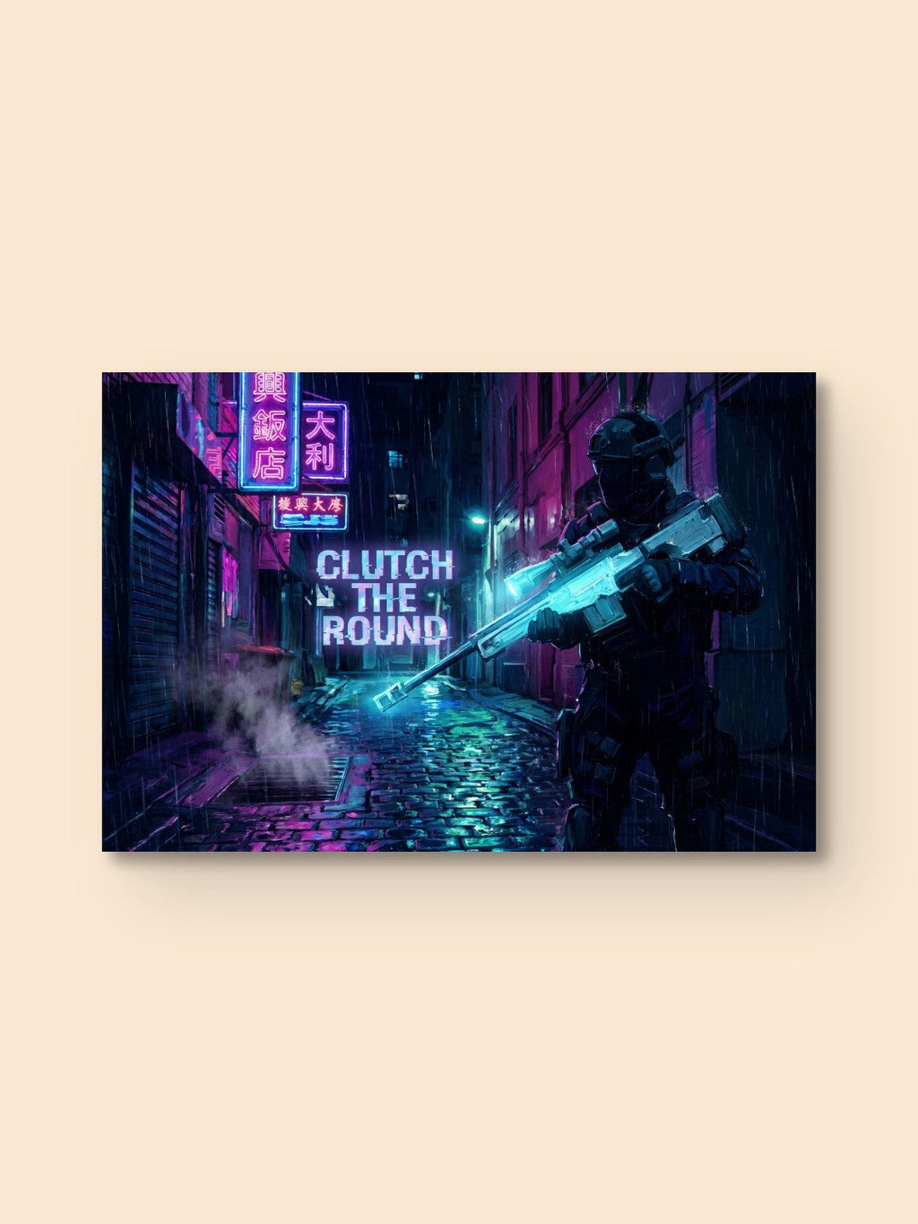 Clutch The Round Neon Art — canvas