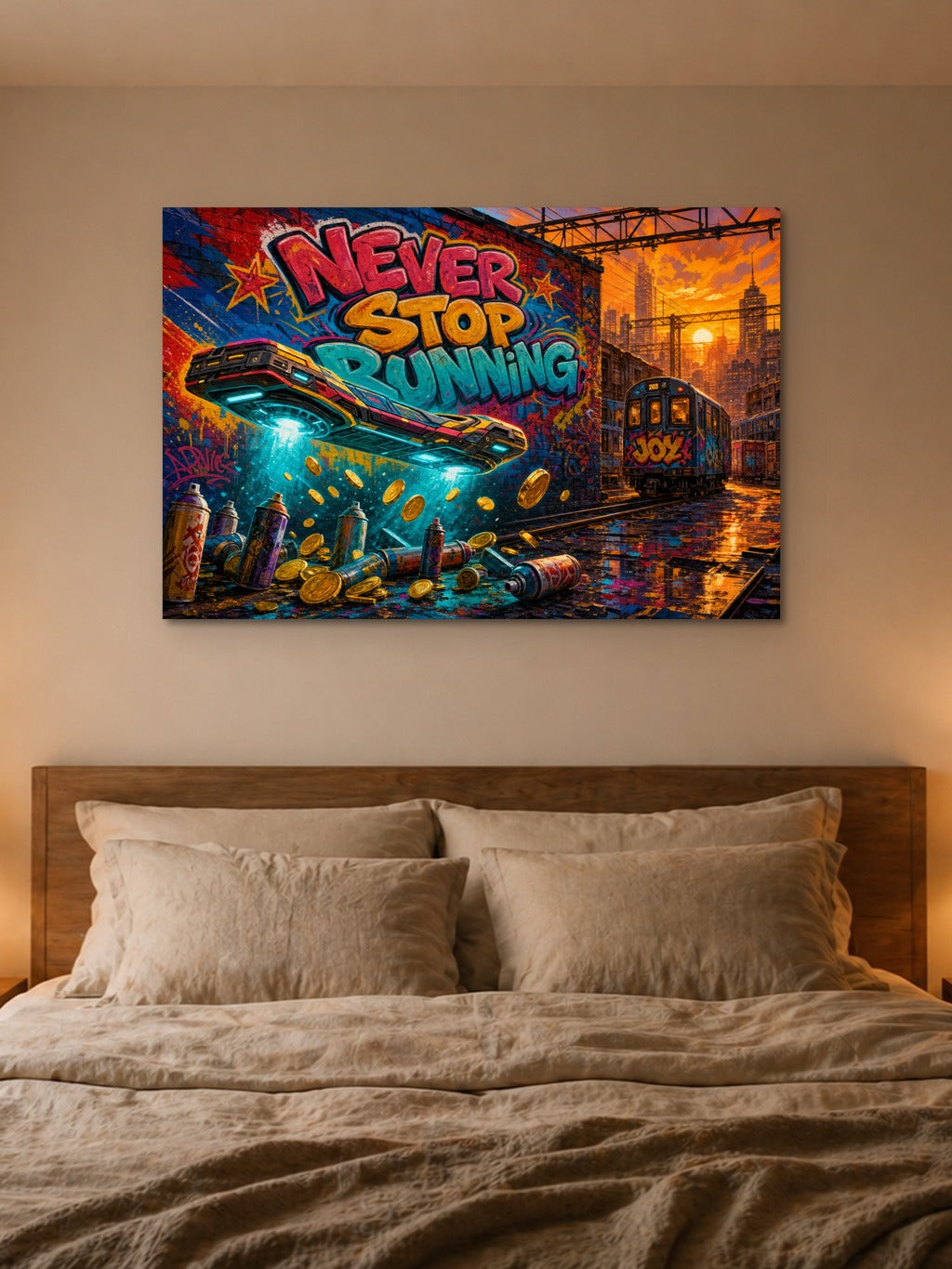 Never Stop Running Wall Art — room 4