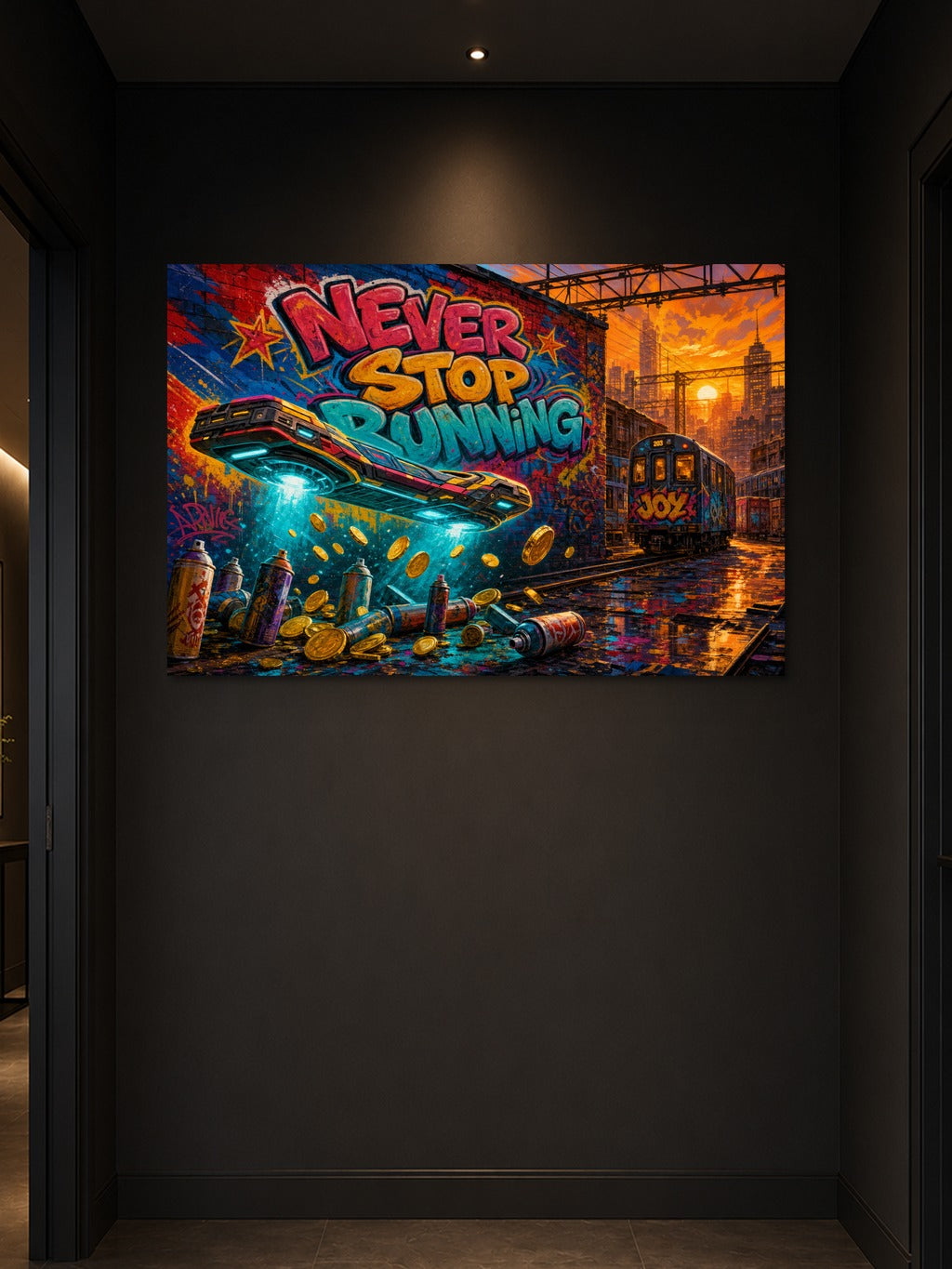 Never Stop Running Wall Art — room 3
