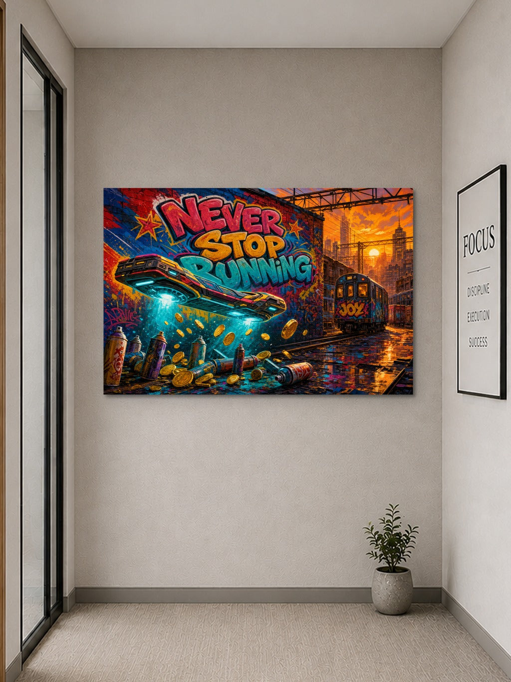 Never Stop Running Wall Art — room 9