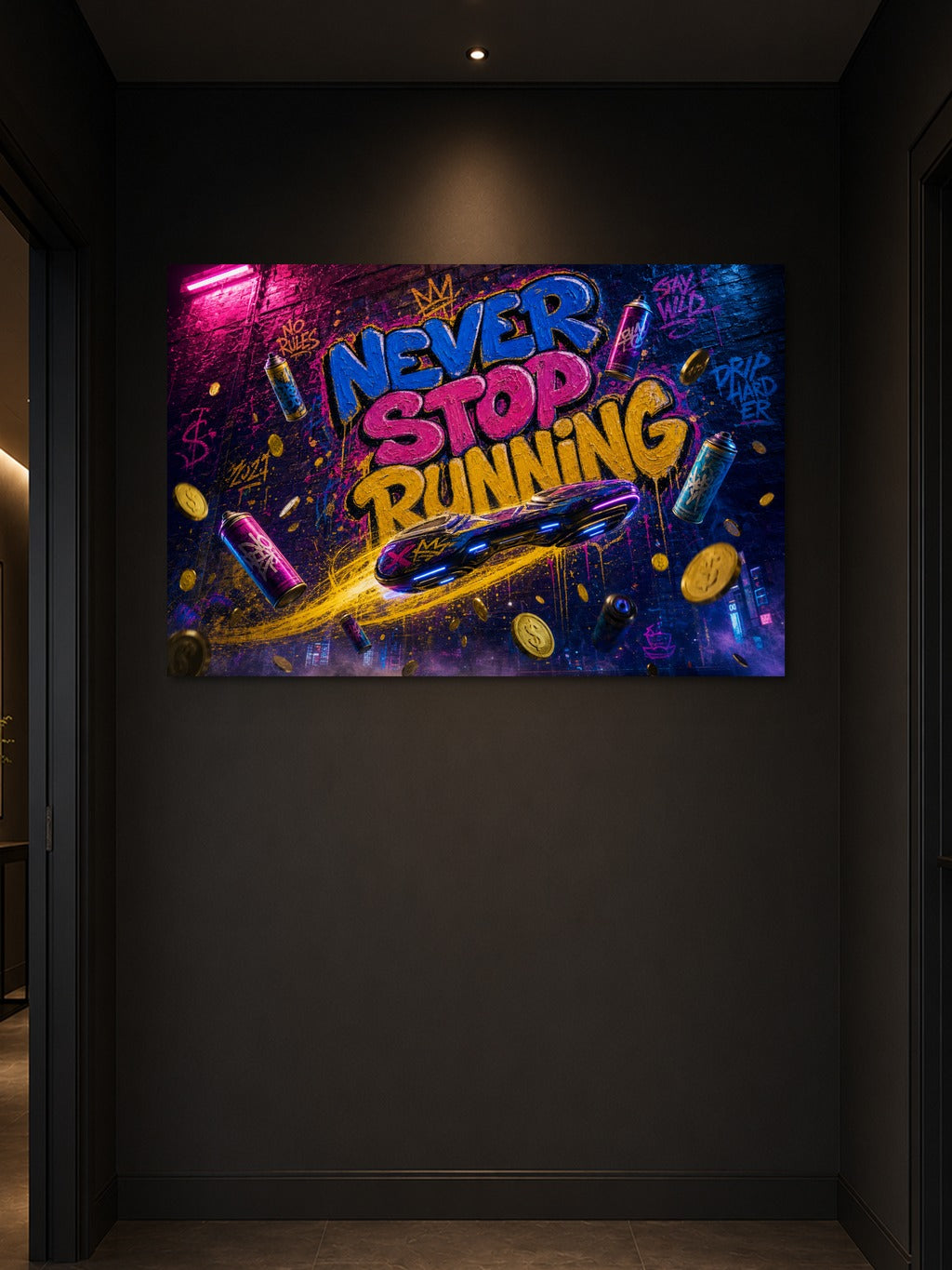 Never Stop Running Urban Art — room 3