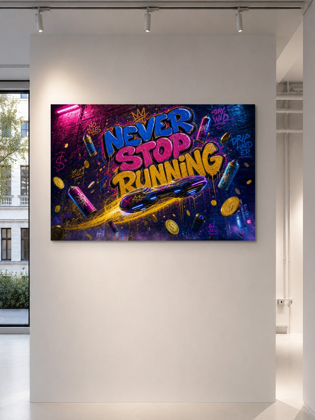 Never Stop Running Urban Art — room 5