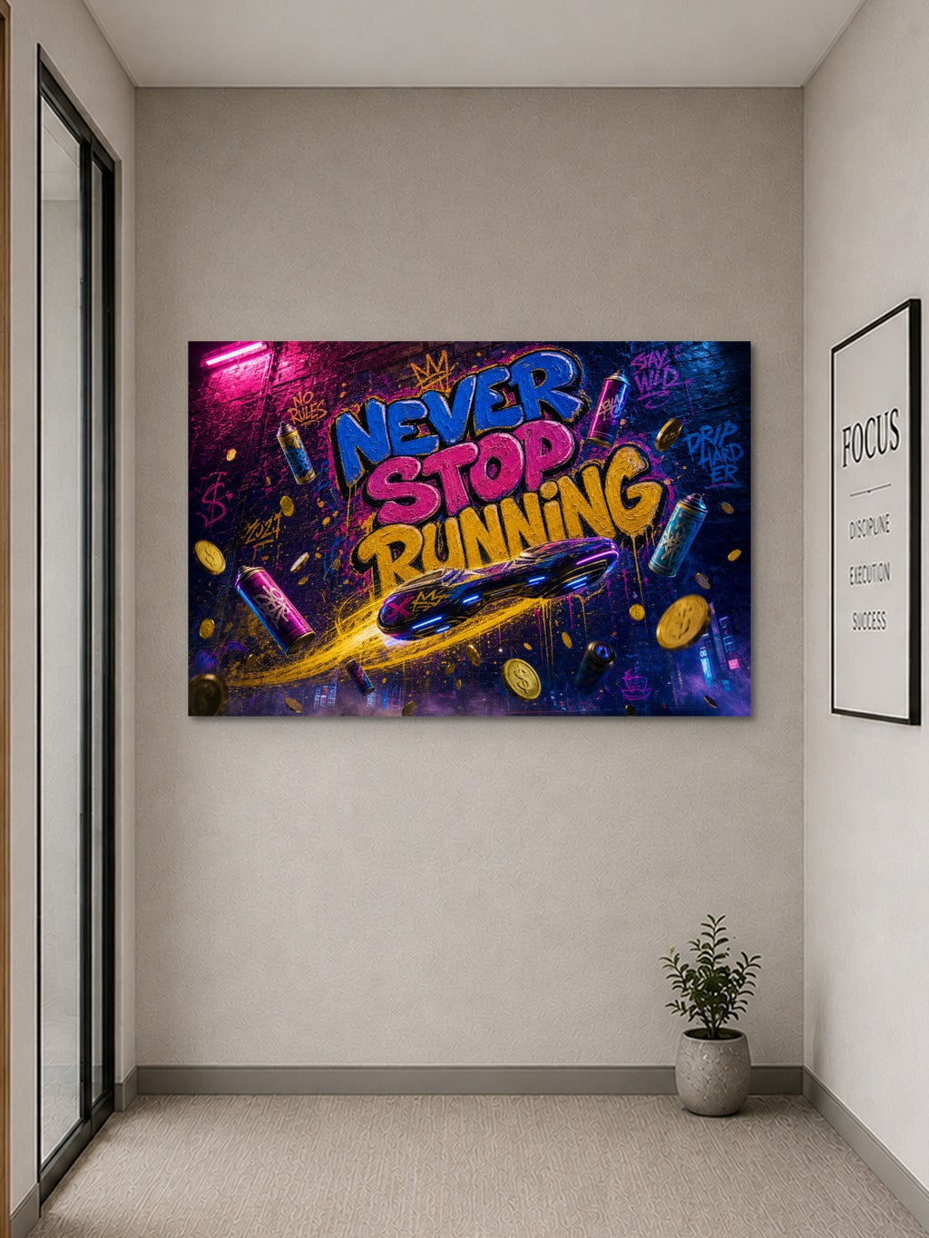 Never Stop Running Urban Art — room 9