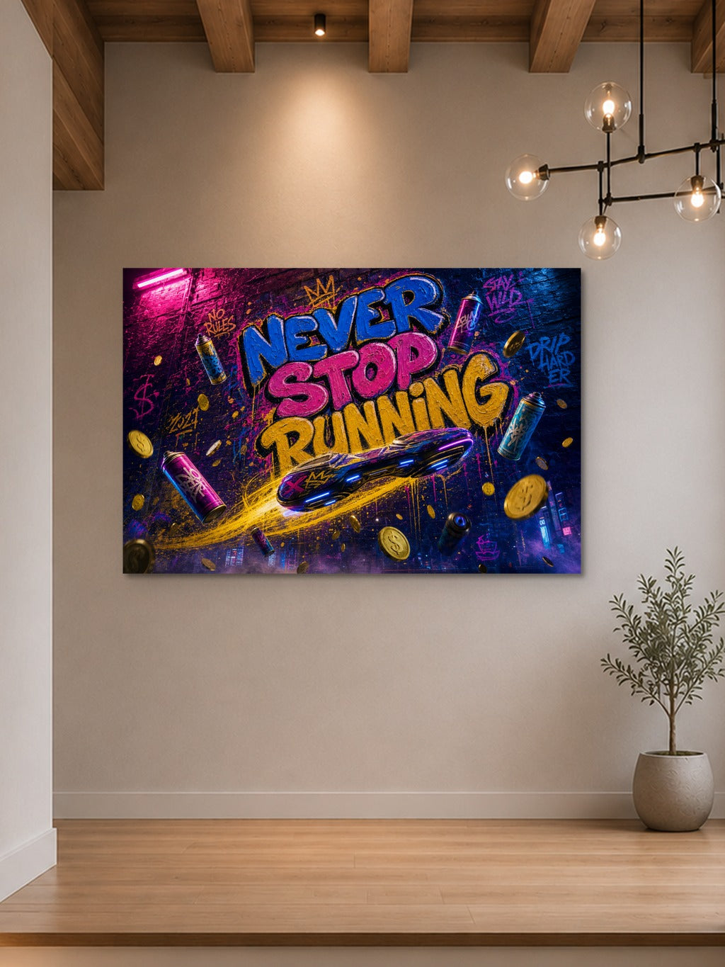 Never Stop Running Urban Art — room 7