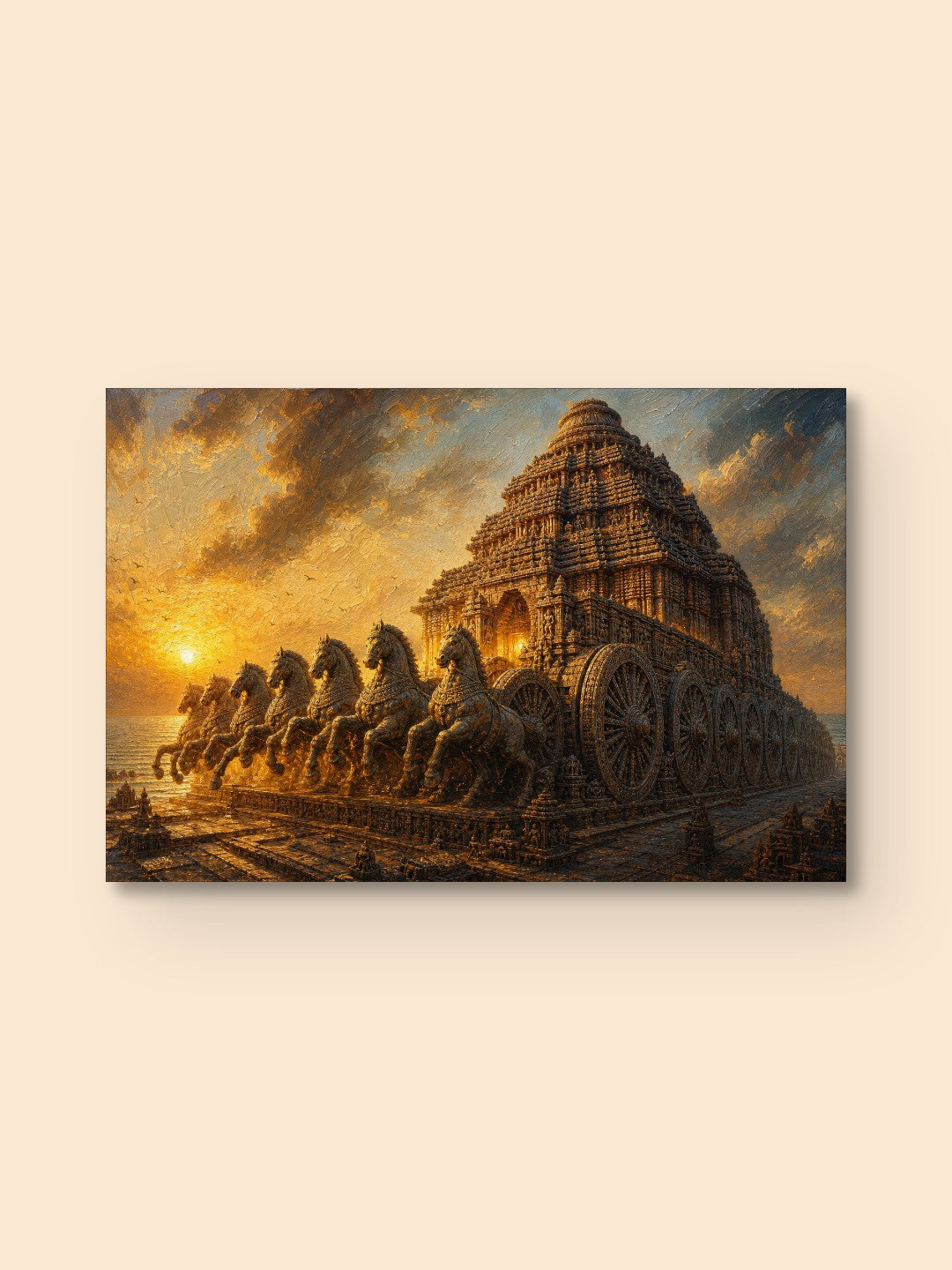 Konark Sun Temple — Vintage Oil — canvas