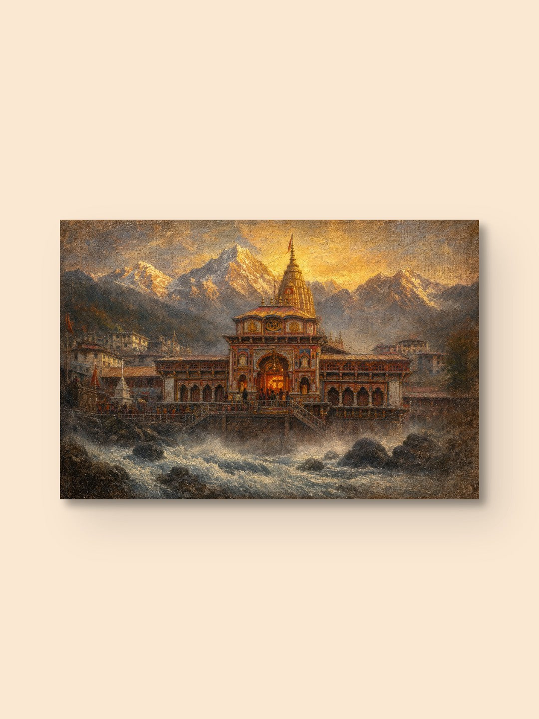 Badrinath Dham Golden Hour — canvas