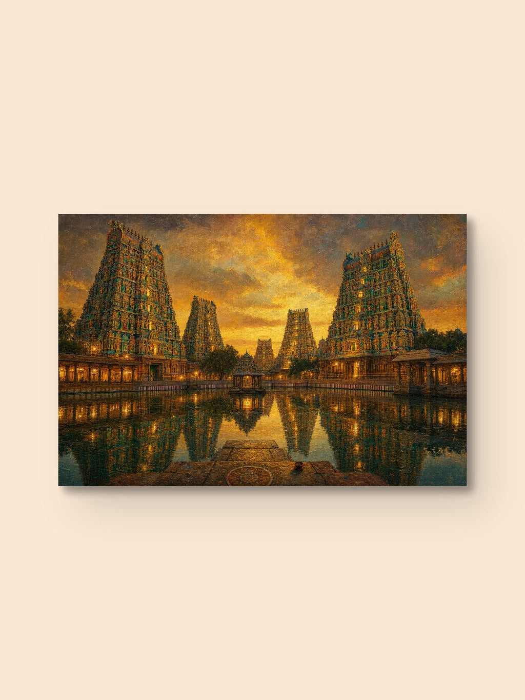 Meenakshi Temple at Dusk — canvas