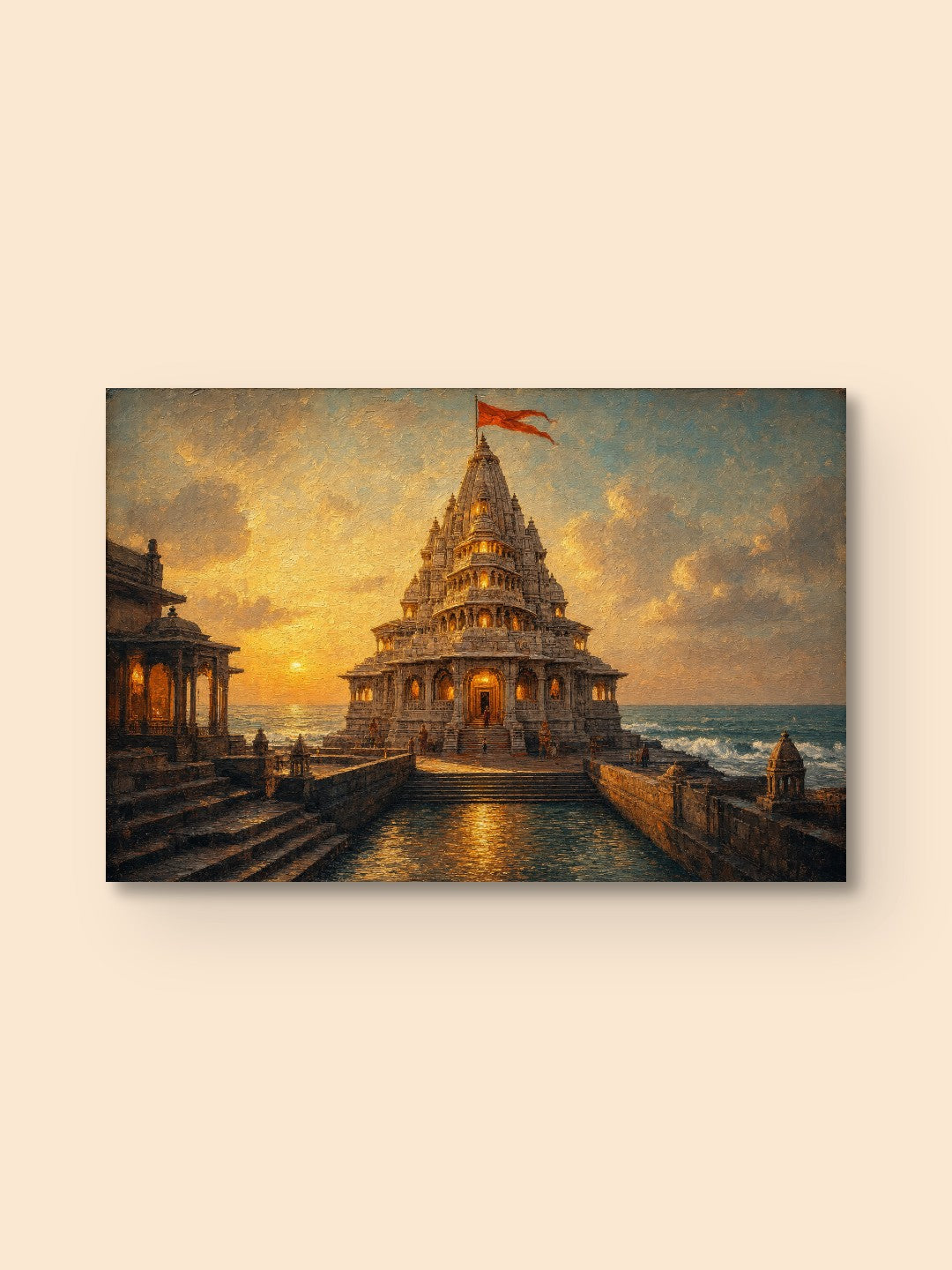Dwarkadhish at Golden Dusk — canvas