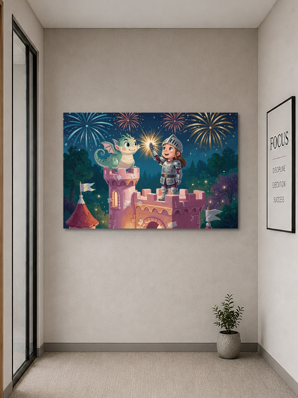 Girl & Dragon Castle Print — room 9