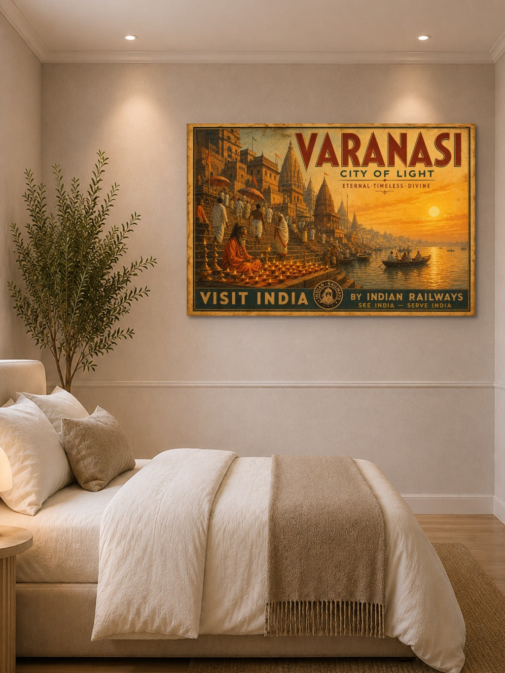 Varanasi Ghats Vintage Print — room 1