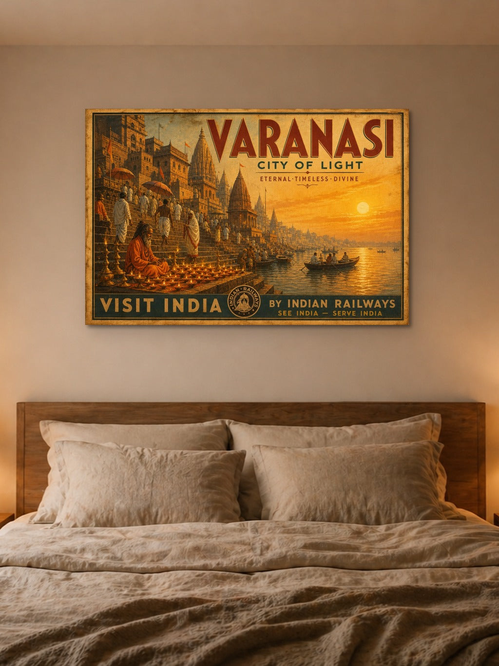 Varanasi Ghats Vintage Print — room 4