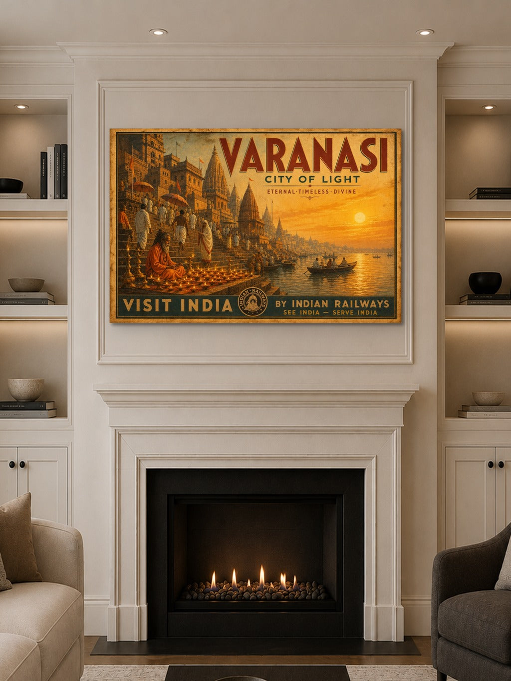 Varanasi Ghats Vintage Print — room 10