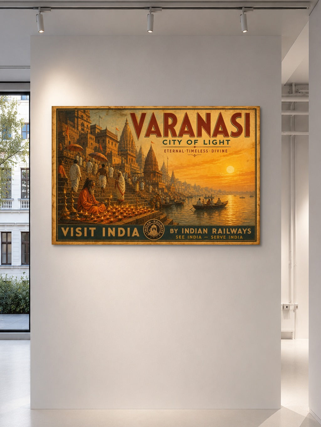 Varanasi Ghats Vintage Print — room 5