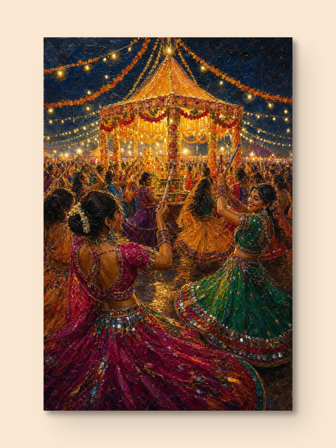 Navratri Garba Night Gujarat — canvas