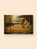 Onam Pookalam Oil Print — canvas