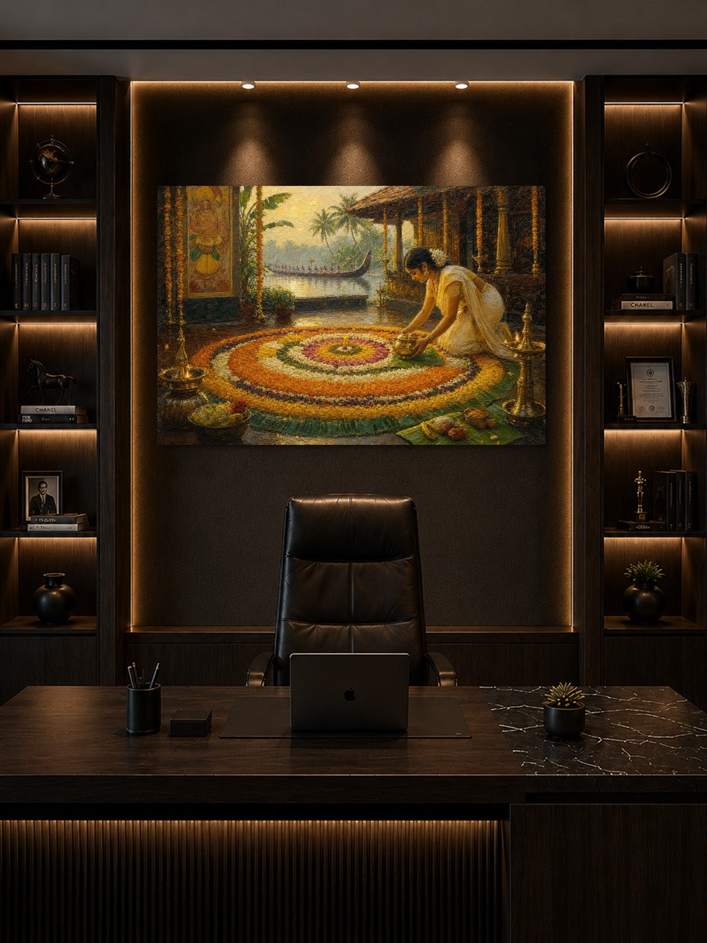 Onam Pookalam Oil Print — room 8