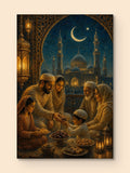 Eid Evening Gold & Teal — canvas