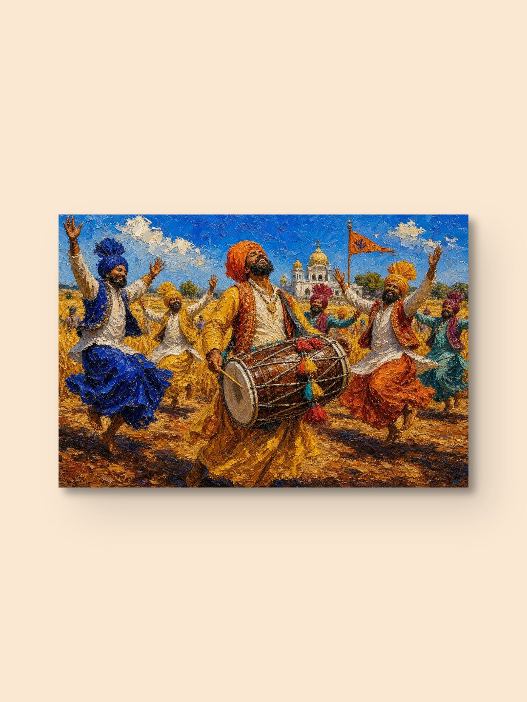 Baisakhi Bhangra Oil Print — canvas