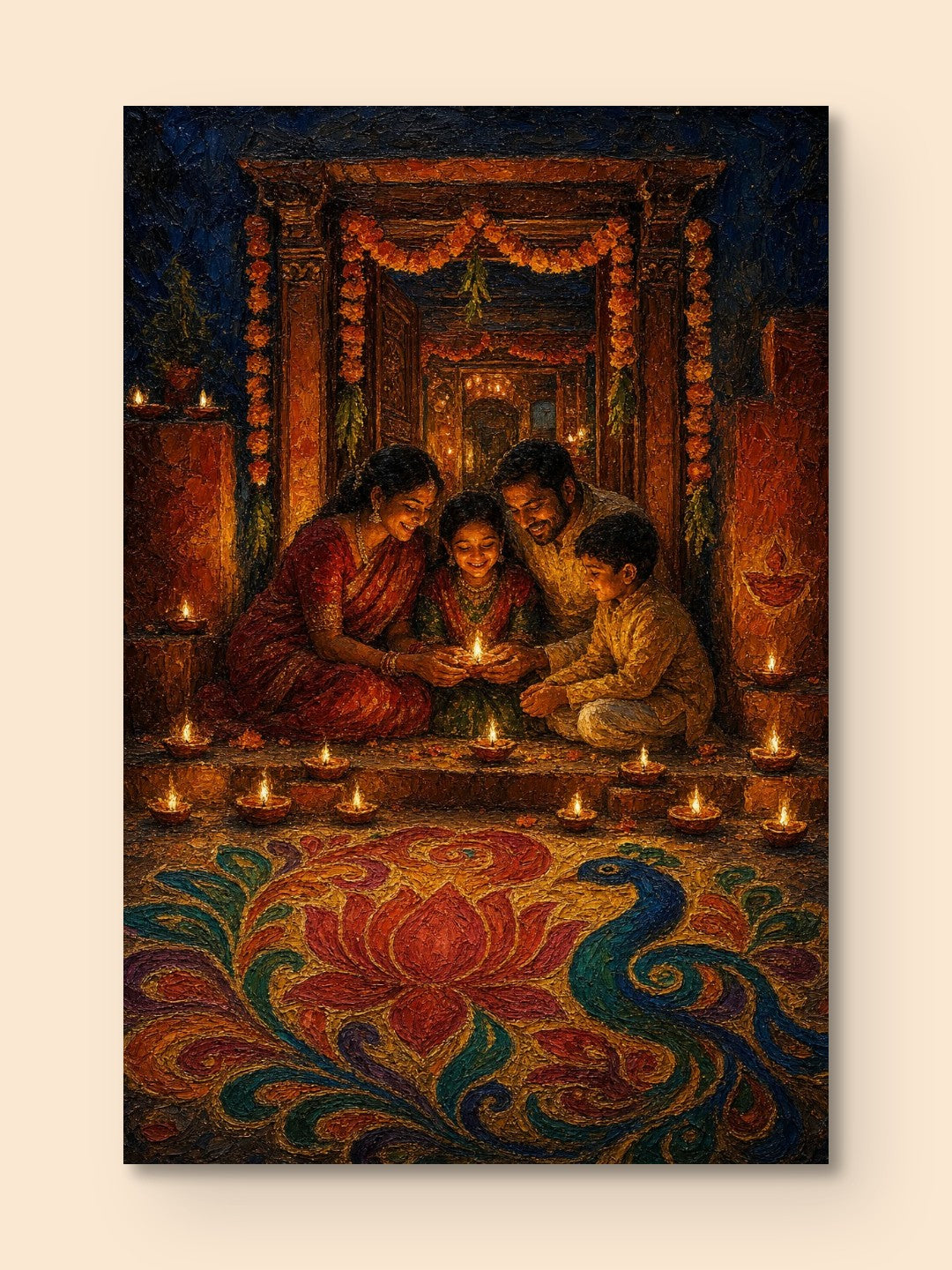 Diwali Doorway Oil Print — canvas