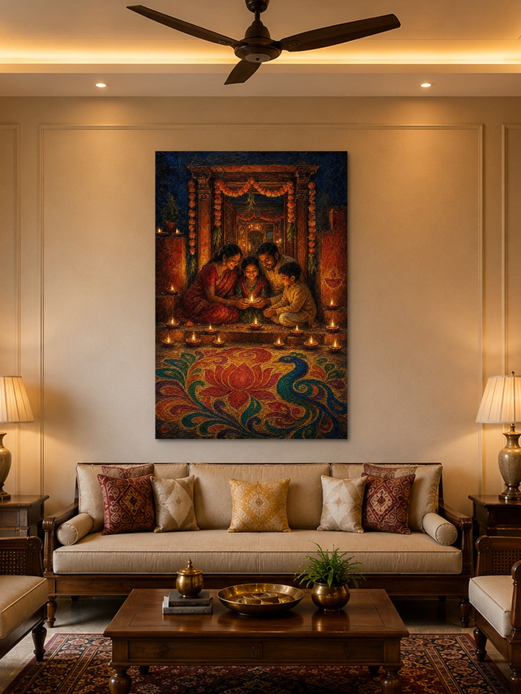 Diwali Doorway Oil Print — room 2