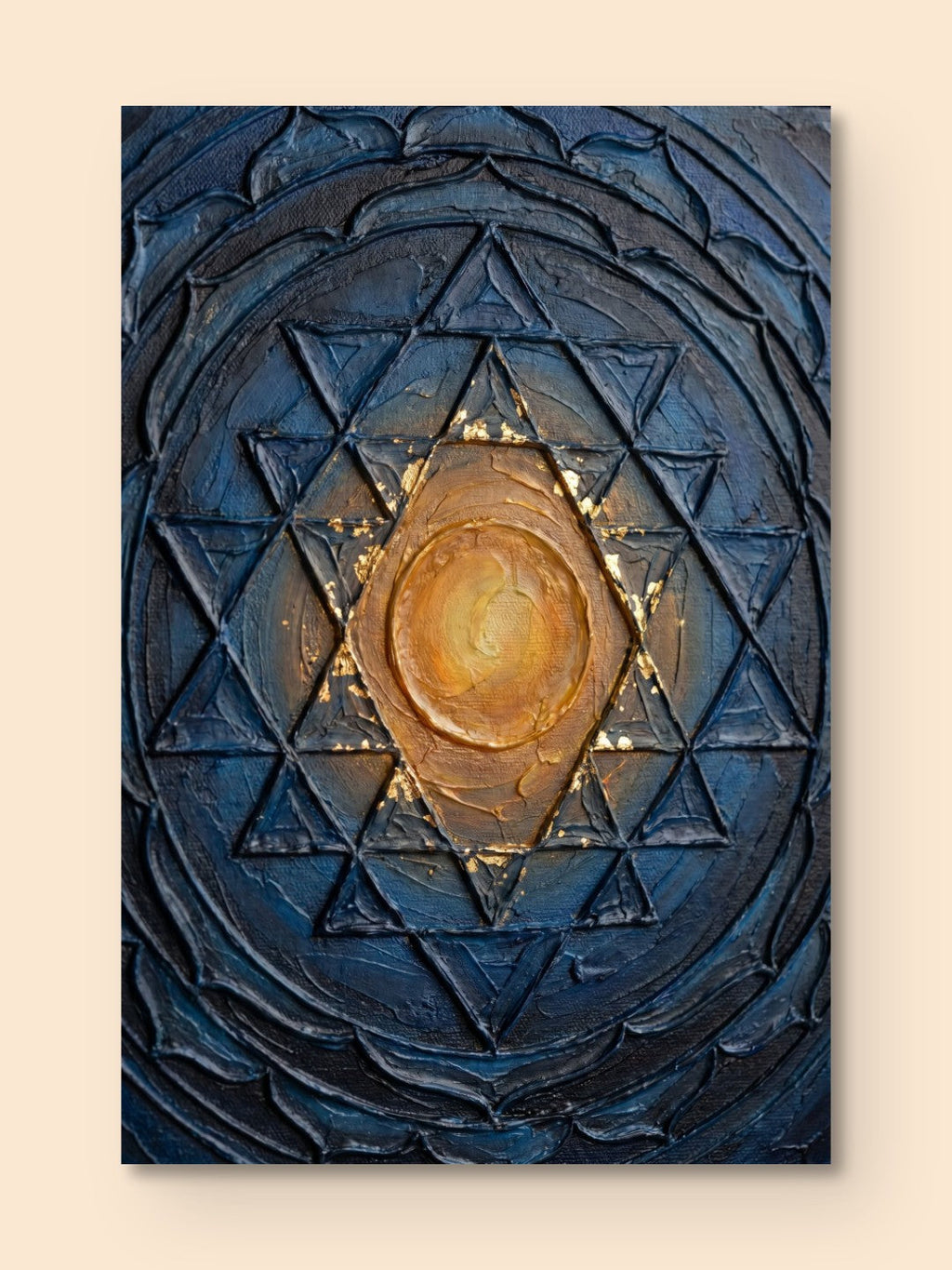 Sri Yantra Gold Impasto — canvas
