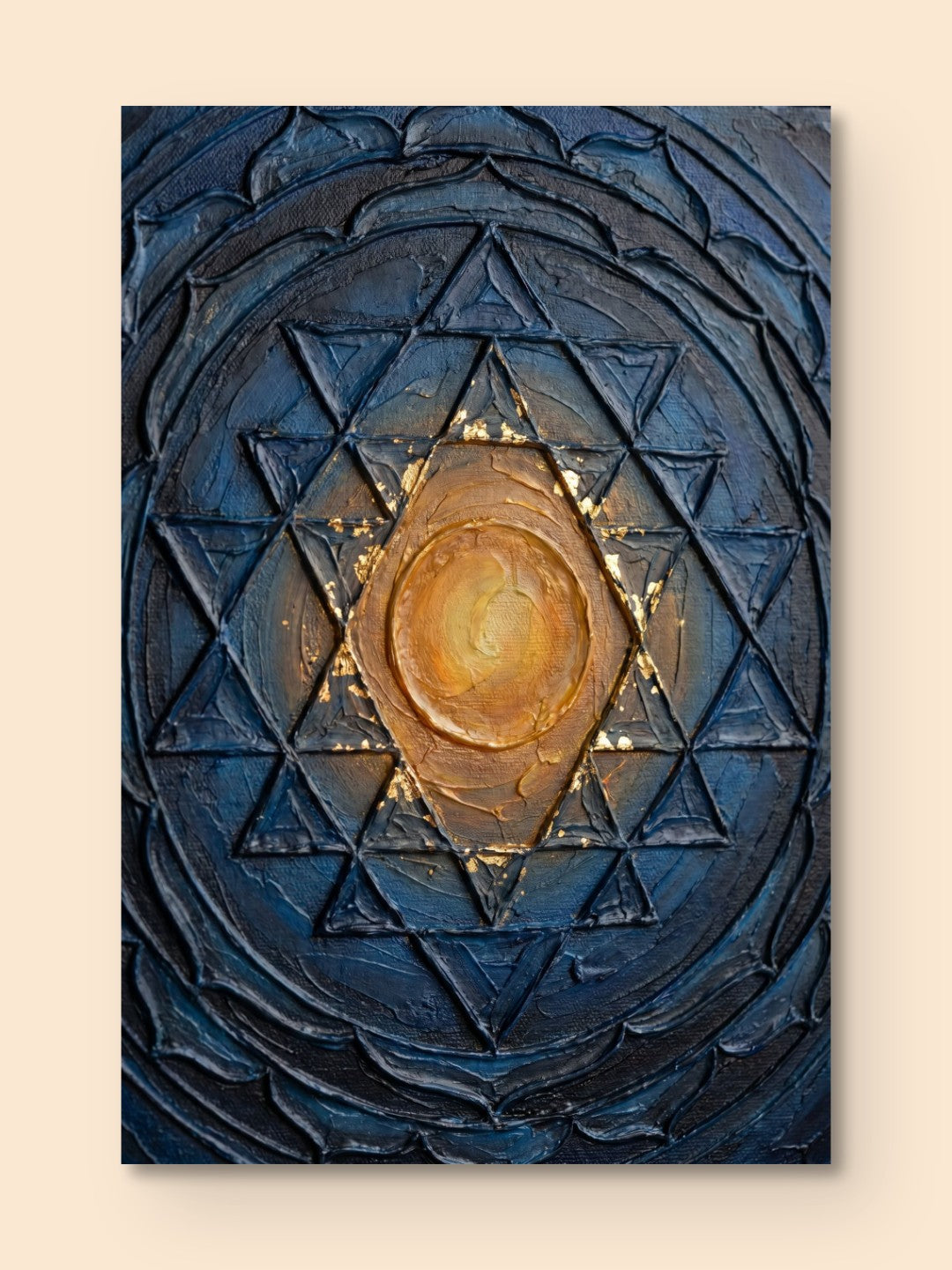 Sri Yantra Gold Impasto — canvas