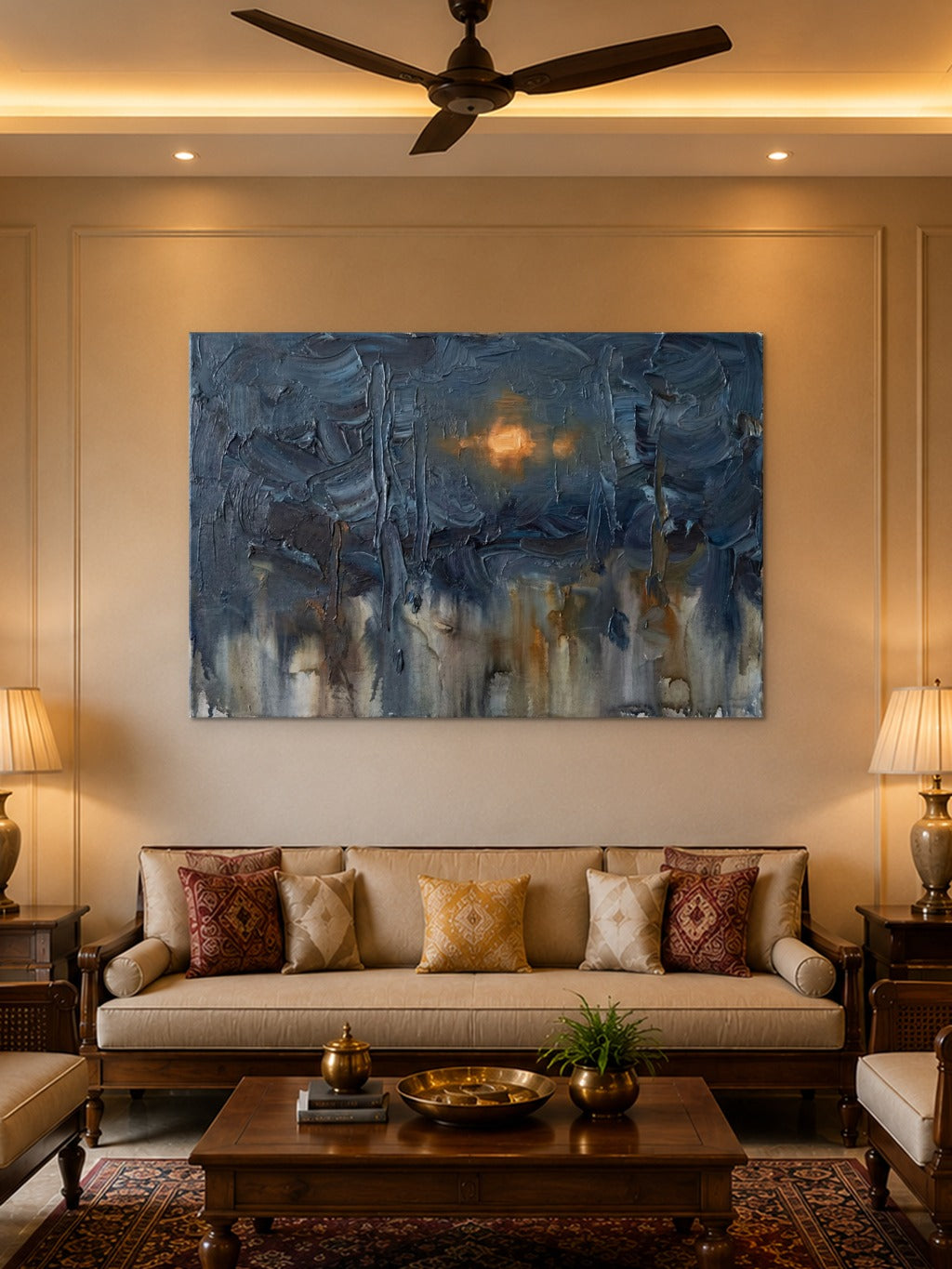Monsoon Amber — Abstract Print — room 2