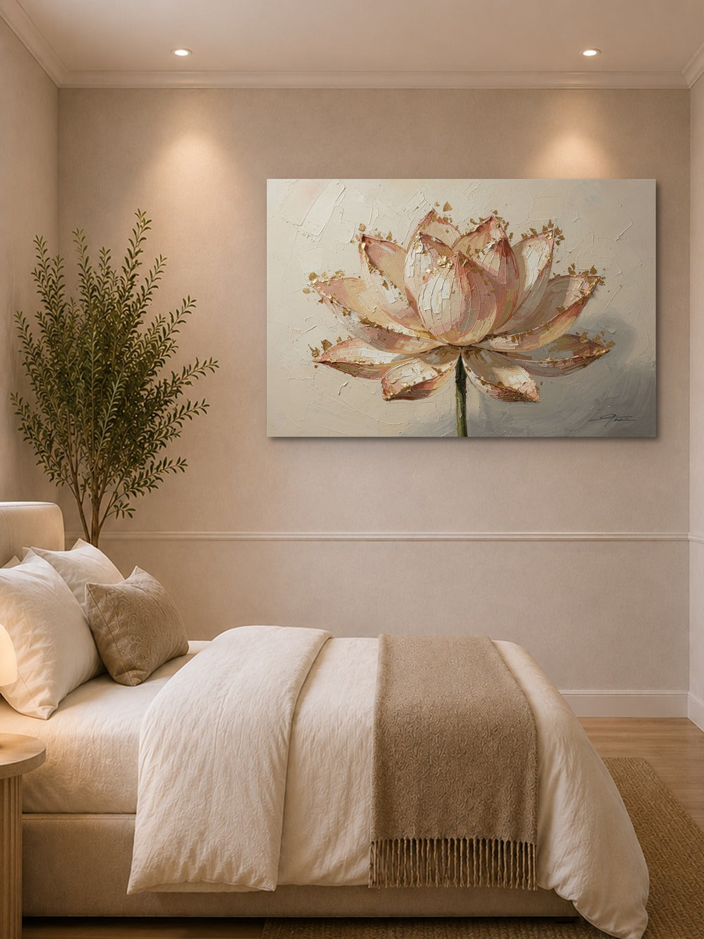 Lotus Bloom in Gold & Blush — room 1