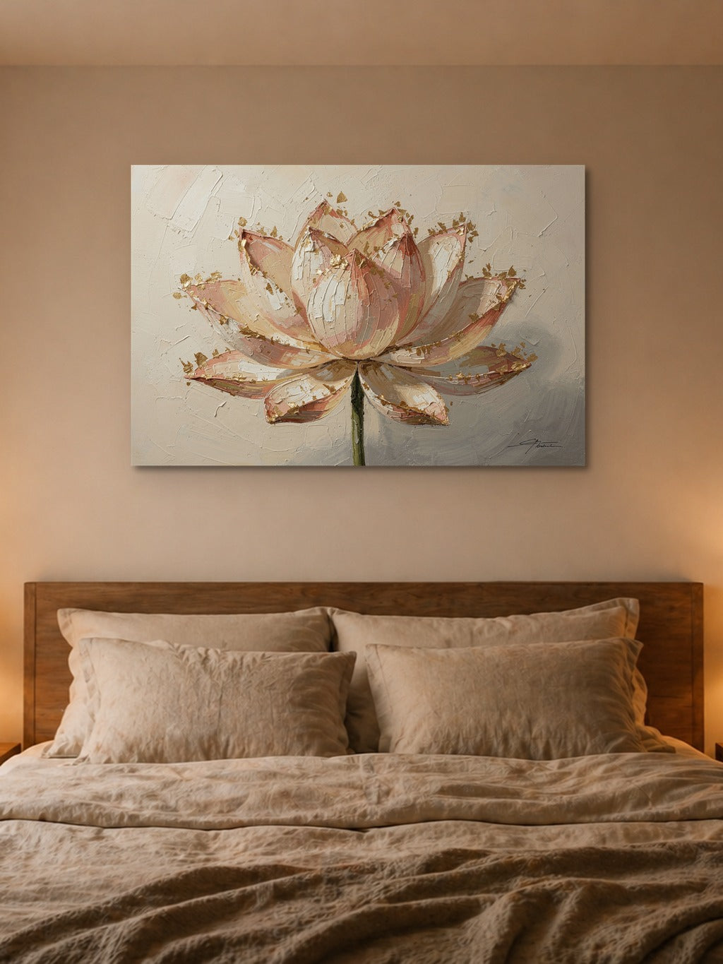 Lotus Bloom in Gold & Blush — room 4