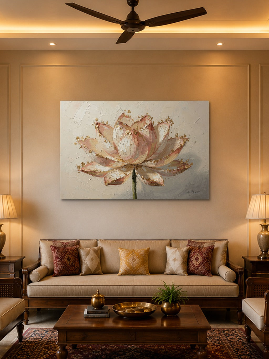 Lotus Bloom in Gold & Blush — room 2