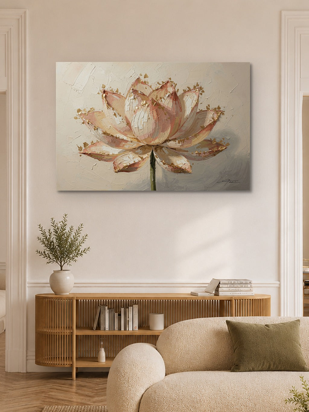 Lotus Bloom in Gold & Blush — room 6