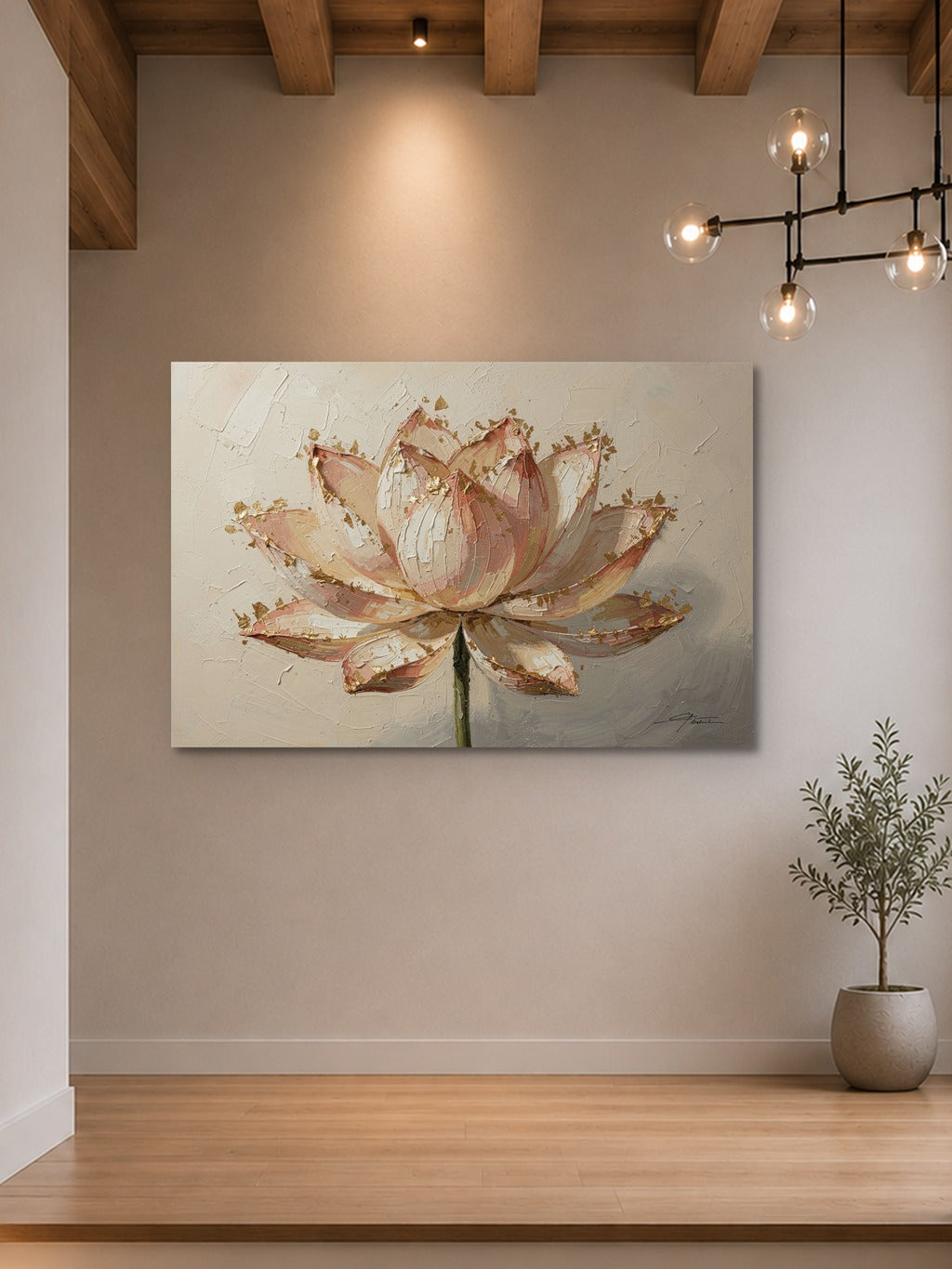Lotus Bloom in Gold & Blush — room 7