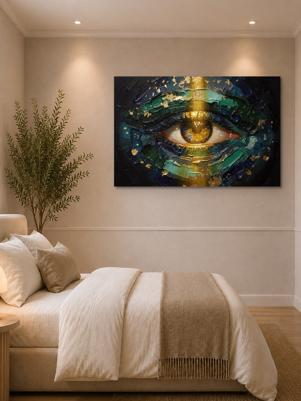 Peacock Eye Impasto Print — room 1