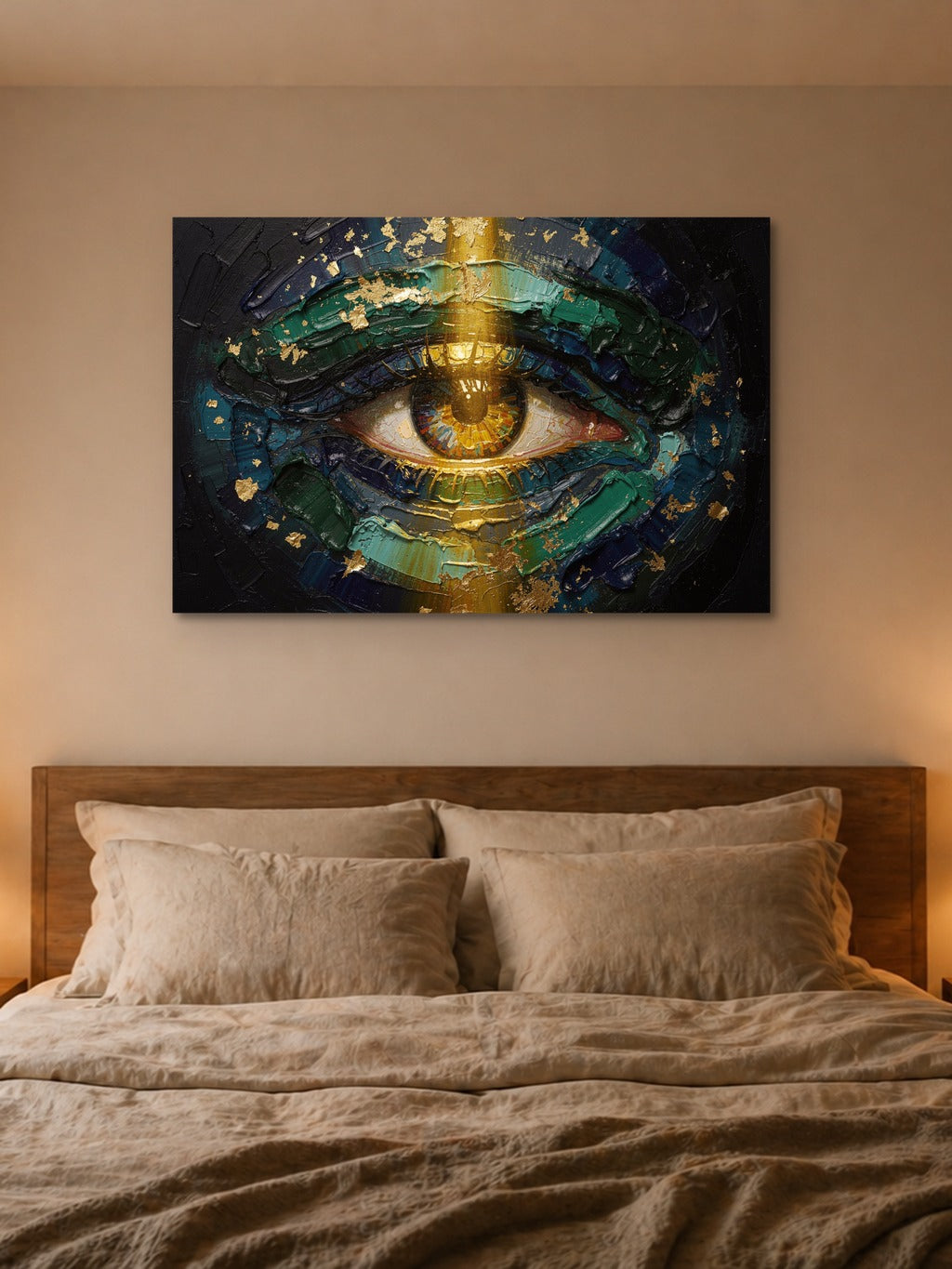 Peacock Eye Impasto Print — room 4